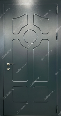 Металлическая дверь с выдавленным рисунком и порошковым окрашиванием