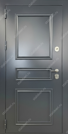 Металлобагетная входная термодверь с порошковым окрашиванием графит