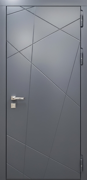 Входная металлическая дверь в квартиру с отделкой из панелей МДФ цвета антрацит Входная металлическая дверь в квартиру с отделкой из панелей МДФ цвета антрацит