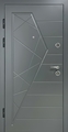 Металлическая дверь для квартиры с фрезерованными серыми панелями МДФ