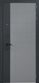 Квартирная стальная дверь с комбинированными серыми панелями МДФ с фрезеровкой