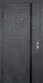 Металлическая квартирная дверь с панелями МДФ графит с черной вертикальной полосой