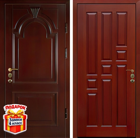 Металлическая дверь с панелями МДФ со шпоном с обеих сторон