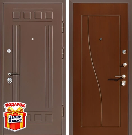 Металлическая дверь с МДФ RAL снаружи и МДФ ПВХ внутри