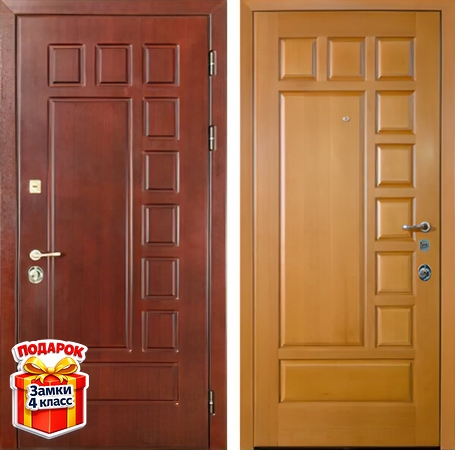 Металлическая дверь с панелями МДФ снаружи и внутри