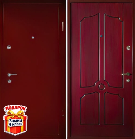 Металлическая дверь порошковое напыление снаружи, МДФ ПВХ внутри