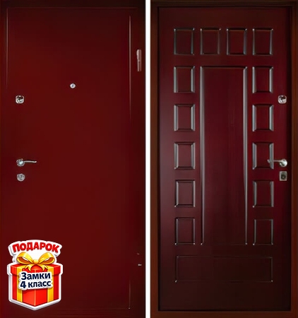 Металлическая дверь порошок с МДФ ПВХ внутри