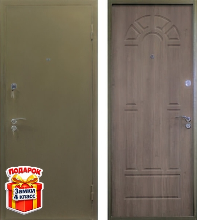 Металлическая дверь порошковое напыление снаружи, МДФ ПВХ внутри