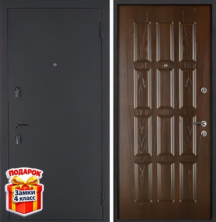 Металлическая дверь порошок снаружи и МДФ ПВХ внутри