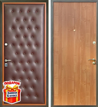 Металлическая дверь с дутой винилискожей и ламинатом внутри