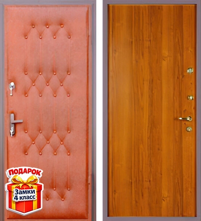 Металлическая дверь с дутой винилискожей и ламинатом внутри