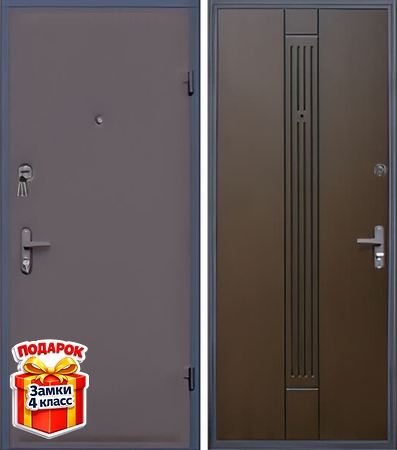Металлическая дверь с винилискожей снаружи и МДФ ПВХ внутри
