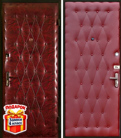 Металлическая дверь с дутой винилискожей снаружи и внутри