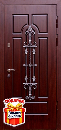 Металлическая дверь с ковкой и панелями МДФ ПВХ с обеих сторон