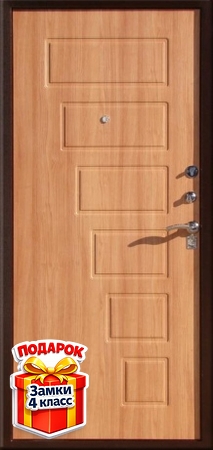 Металлическая дверь с ламинатом снаружи и МДФ ПВХ внутри