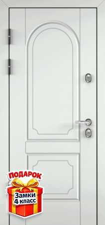 Металлическая дверь с ламинатом и белым МДФ RAL