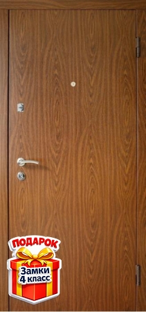 Металлическая дверь с ламинатом и белым МДФ RAL