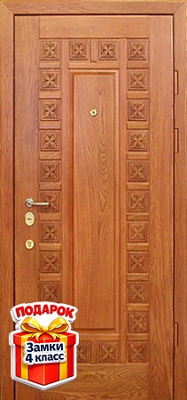 Металлическая дверь с отделкой массивом дуба с двух сторон