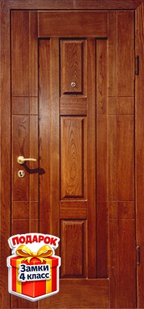 Металлическая дверь с отделкой массивом дуба с обеих сторон