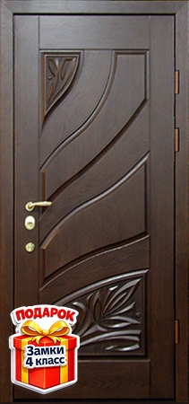 Металлическая дверь с массивом снаружи и внутри