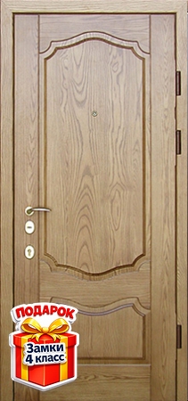 Металлическая дверь с отделкой массивом с обеих сторон