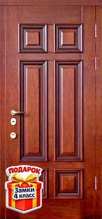 Металлическая дверь с отделкой массивом дуба снаружи и внутри