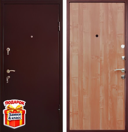 Металлическая дверь порошковое напыление снаружи, ламинат внутри