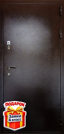 Металлическая дверь с коричневым порошковым окрашиванием «антик»