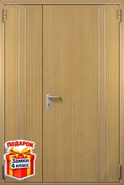 Полуторная глухая противопожарная дверь с МДФ