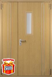 Полуторная противопожарная дверь с МДФ и стеклом