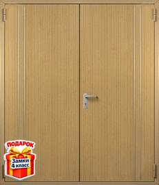 Двупольная глухая противопожарная дверь с МДФ