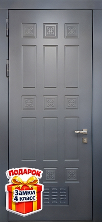 Стальная дверь в котельную с вентиляцией и отделкой МДФ RAL