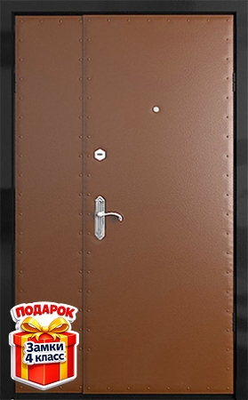 Металлическая полуторная дверь с винилискожей с обеих сторон