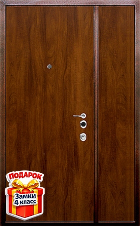 Металлическая полуторная дверь с ламинатом снаружи и внутри