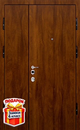 Металлическая полуторная дверь с ламинатом снаружи и внутри
