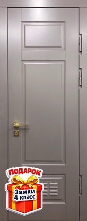 Металлическая дверь в котельную с вентиляцией и отделкой МДФ RAL