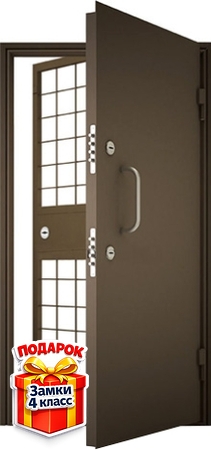 Металлическая дверь в КХО с коричневым порошковым напылением