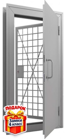 Металлическая дверь в КХО с серым порошковым напылением