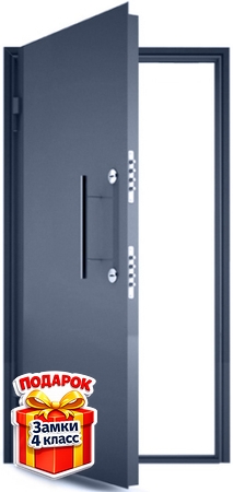 Металлическая дверь в КХО с темно-серым порошковым напылением