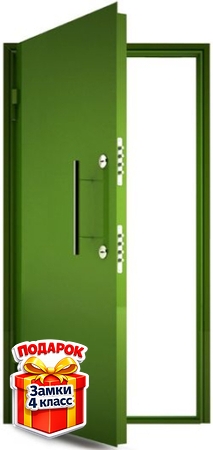Металлическая дверь в КХО с зеленым порошковым напылением