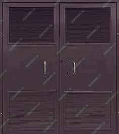 Металлическая двупольная дверь для трансформаторных с вентиляцией и порошковым напылением