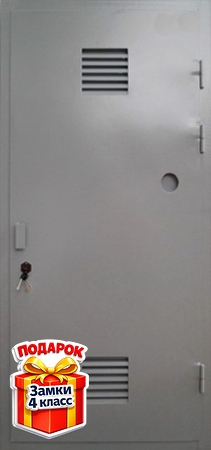 Металлическая техническая дверь с вентиляцией и порошковым напылением