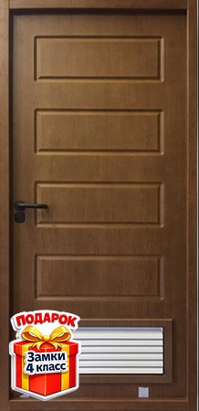 Металлическая техническая дверь с вентиляцией и МДФ ПВХ