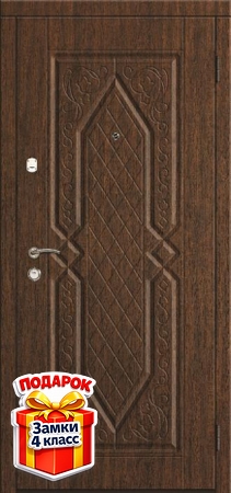 Металлическая дверь с терморазрывом и коричневыми панелями МДФ со шпоном снаружи и внутри