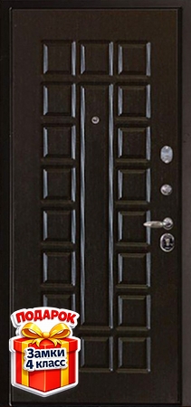 Металлическая дверь с терморазрывом, черным порошковым напылением и МДФ ПВХ