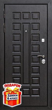 Металлическая дверь с терморазрывом, серым порошковым напылением и МДФ ПВХ