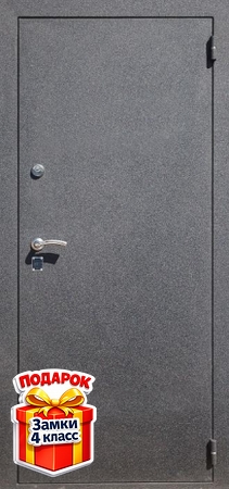 Металлическая дверь с терморазрывом, серым порошковым напылением и МДФ ПВХ