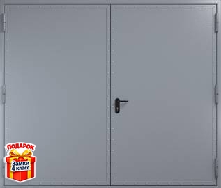 Распашные противопожарные ворота серого цвета