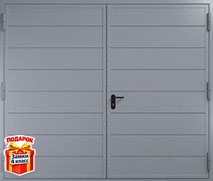 Распашные противопожарные ворота «сендвич» серого цвета