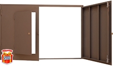 Распашные гаражные ворота без утепления с калиткой